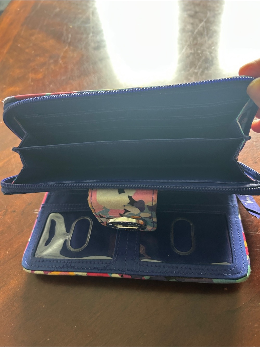Vera Bradley Purple Multi Floral Quilted Zip Wallet - Picture 4 of 11